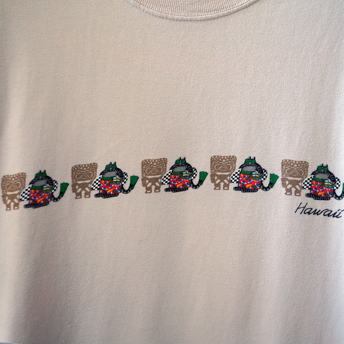Kliban Cat Hawaii Tee / 90s / Made in USA