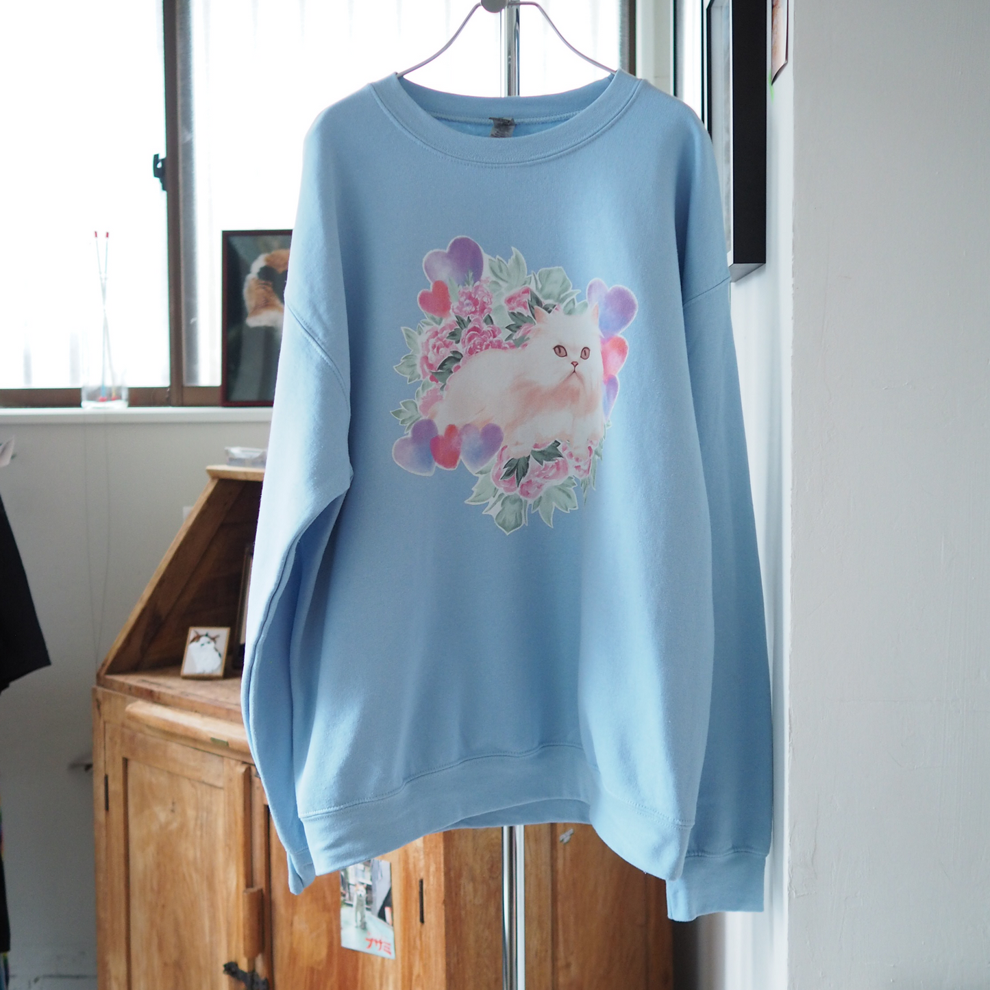 Hearts, Flowers and White Cat Sweat