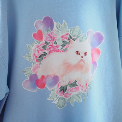 Hearts, Flowers and White Cat Sweat