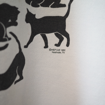 HEP CAT Black Cat Silhouette Sweatshirt / 90s / Made in USA