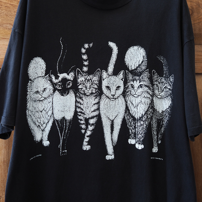HEP CAT "Cats Coming and Going" Tee / 90s / Made in USA