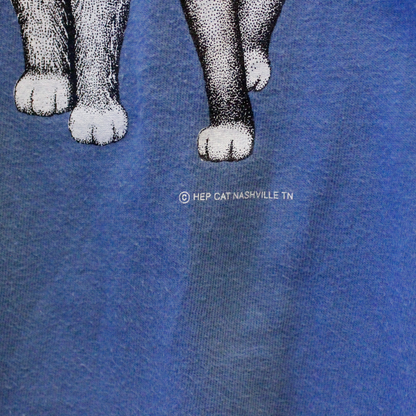 HEP CAT "Cats Coming and Going" Tee / Blue / 90s