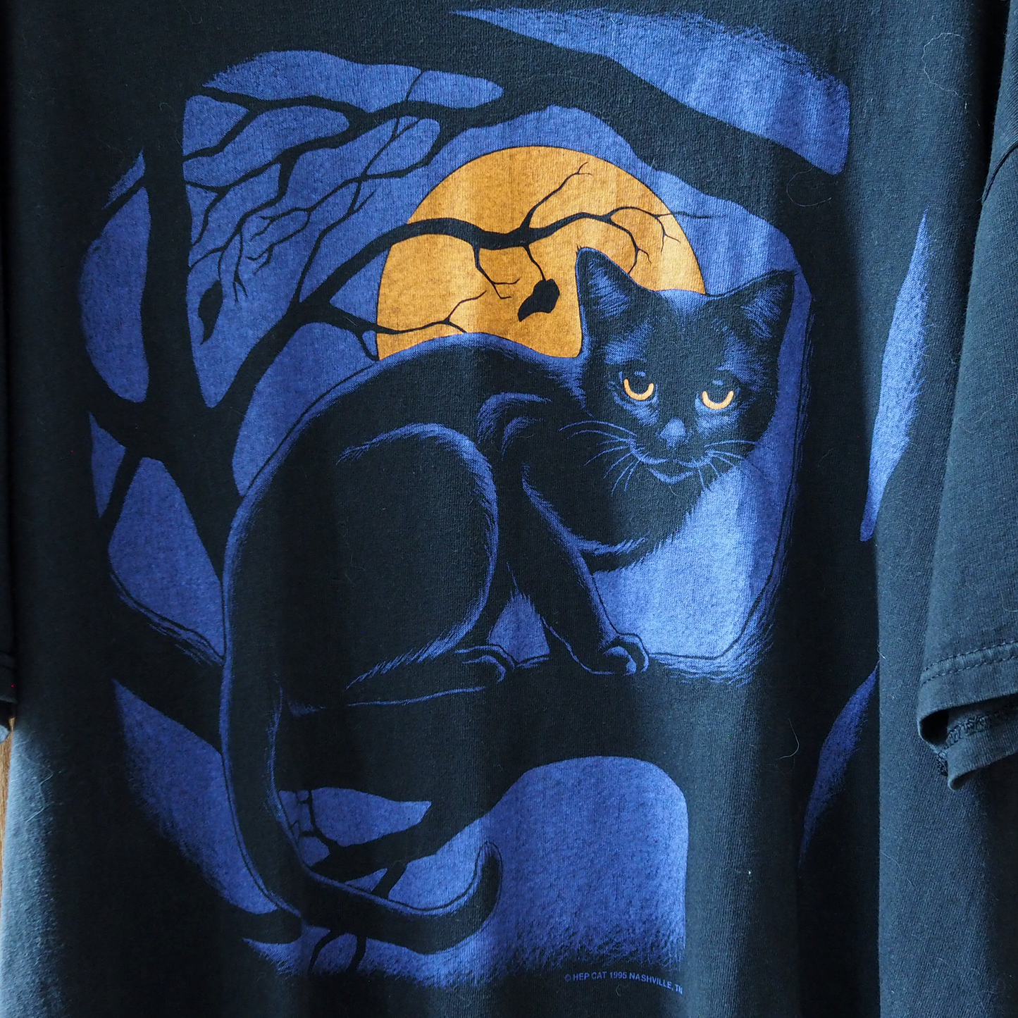 HEP CAT Black Cat Night Tee / 90s / Made in USA