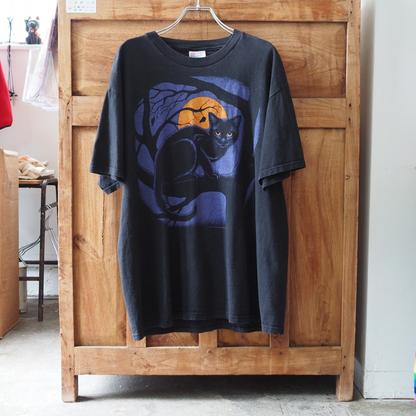 HEP CAT Black Cat Night Tee / 90s / Made in USA