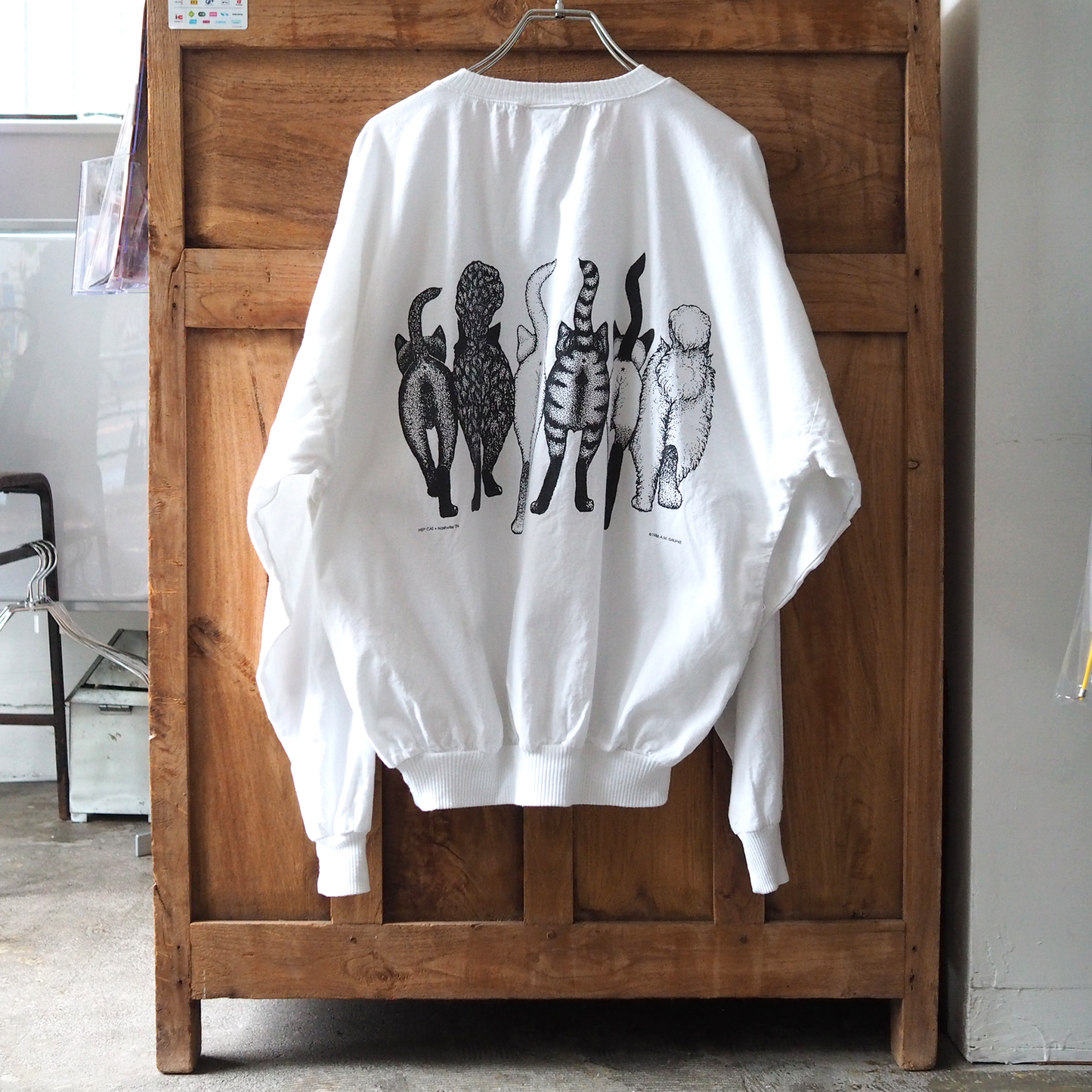 HEP CAT "Cats Coming and Going" Sweat / 80s / Made in USA