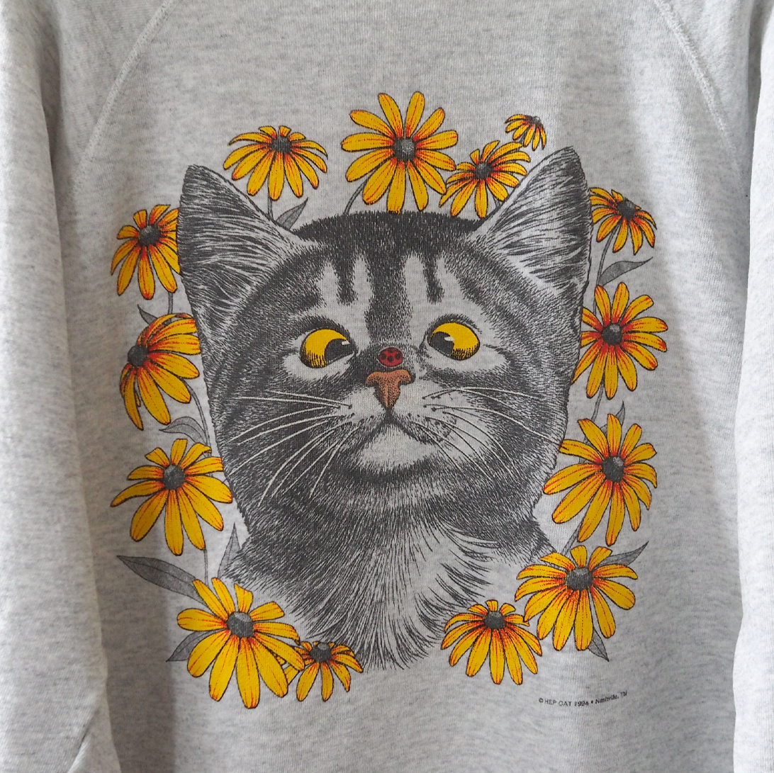 HEP CAT Ladybug on Cat Nose Sweatshirt / 90s / Made in USA - ネコ HEP CAT Ladybug on Cat Nose Sweatshirt / 90s / Made in USA - ネコ