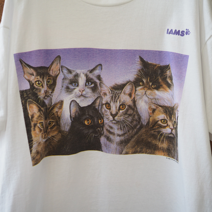 IAMS 7 Cats Tee / 90s / Made in USA