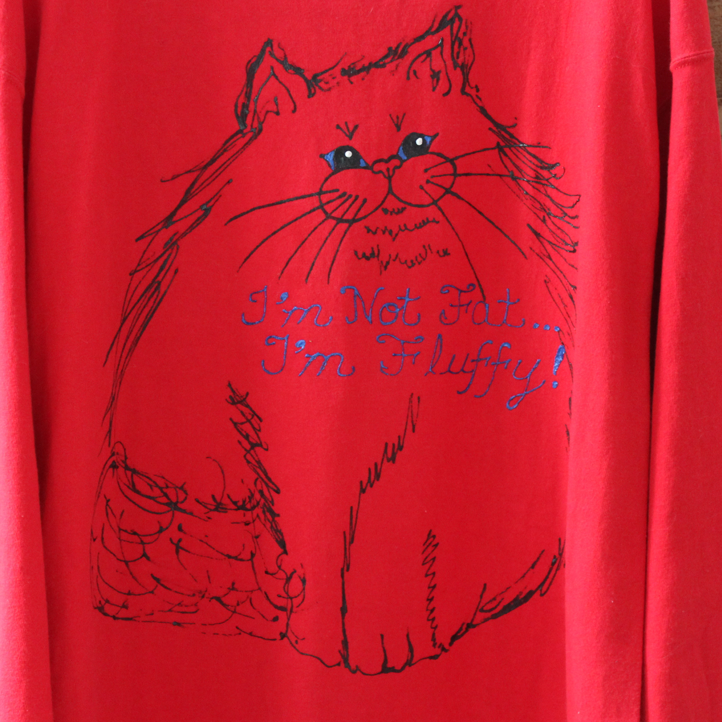 I'm Not Fat Long Sleeve Tee / 90s / Made in USA