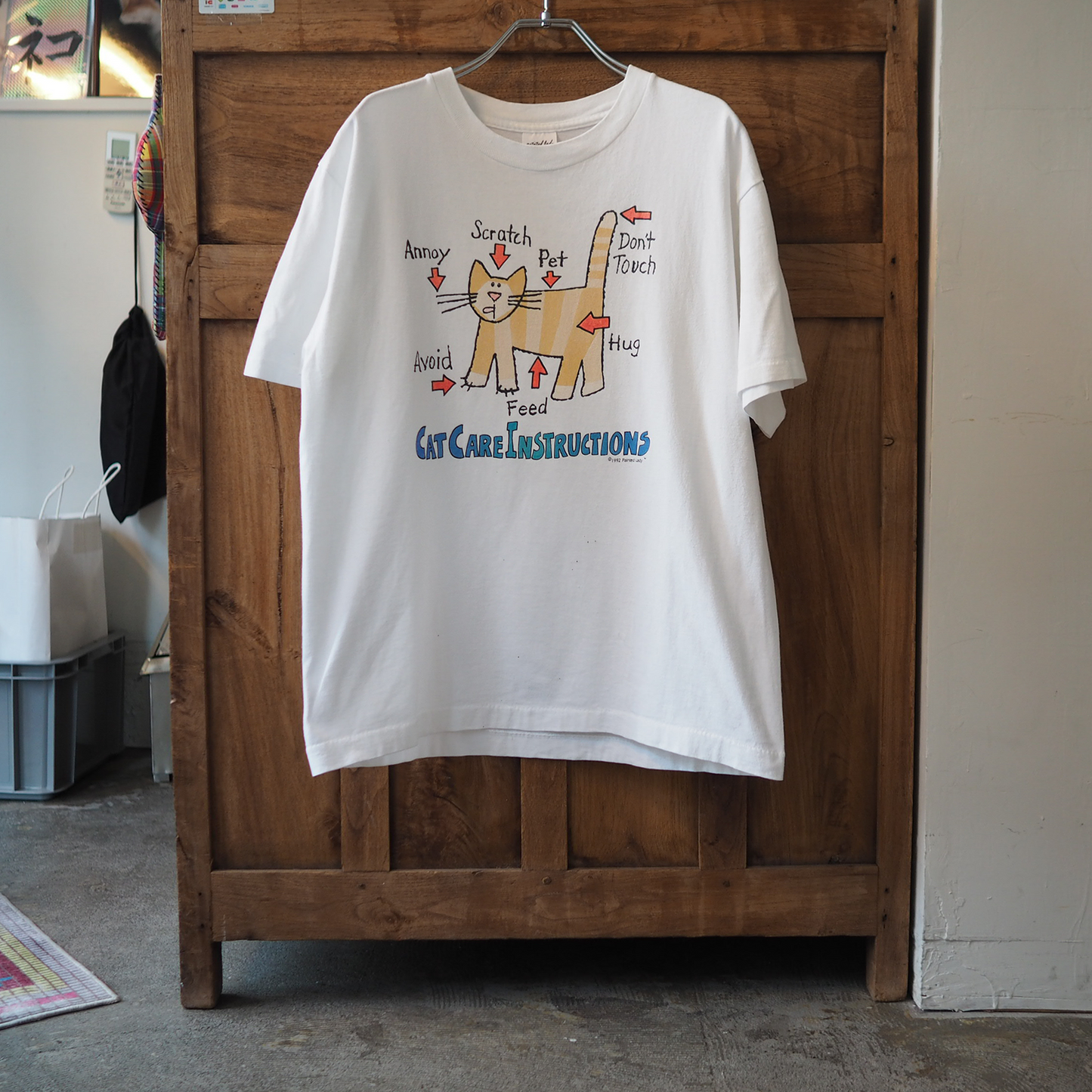 Cat Care Instructions Tee / 90s / Made in USA