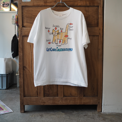 Cat Care Instructions Tee / 90s / Made in USA