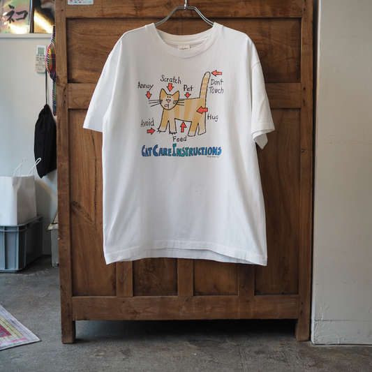 Cat Care Instructions Tee / 90s / Made in USA