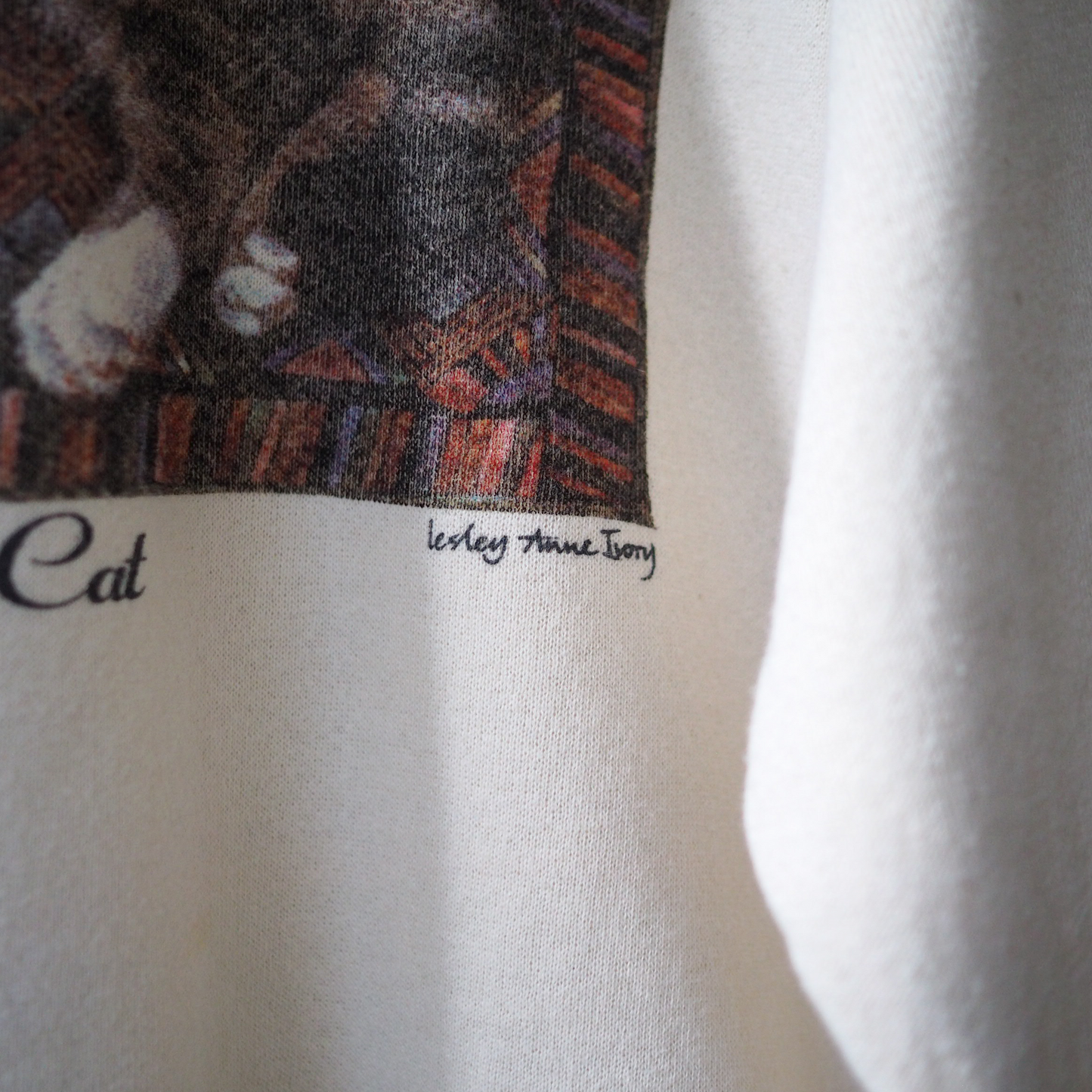 Ivory Cats Relax with a Cat Sweat / 90s / Made in USA