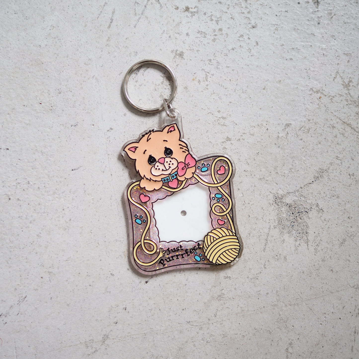 Just Purrrrfect Photo Frame Key Chain / 90s