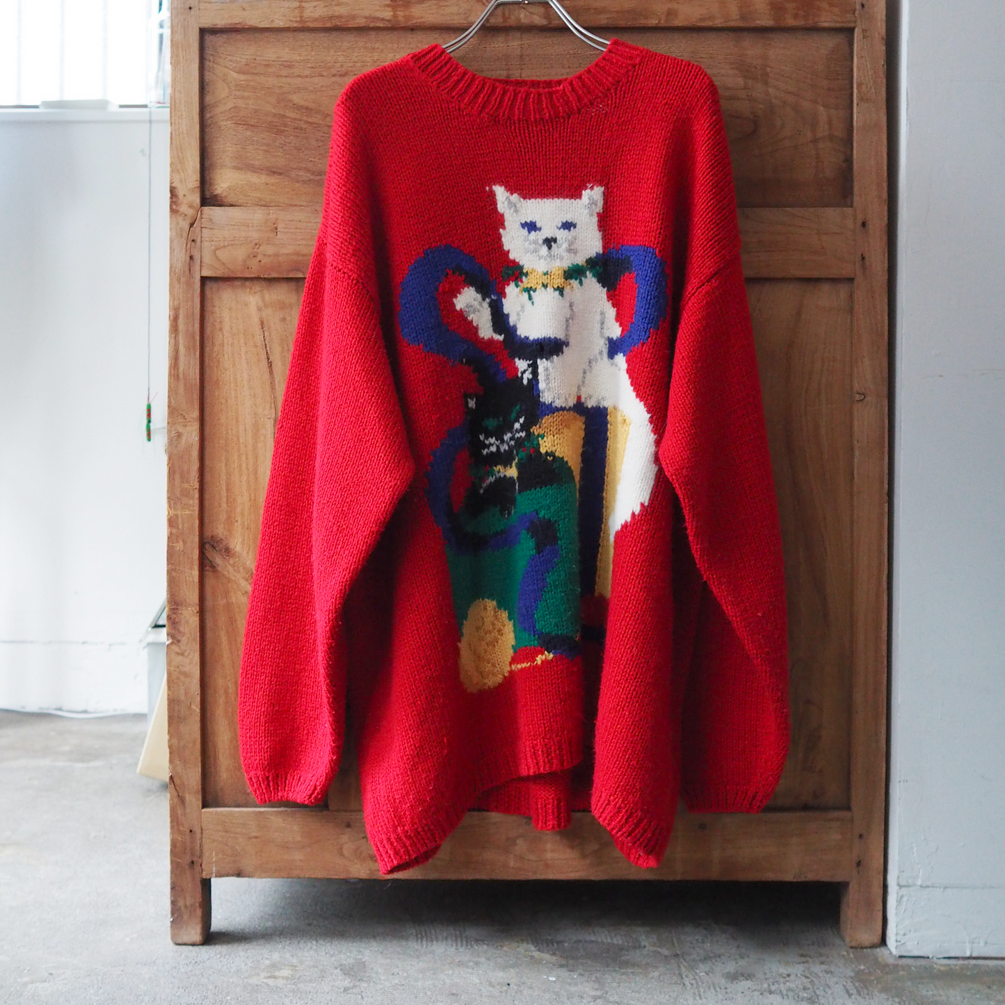 Cats and Presents Sweater * Ribbon / 90s