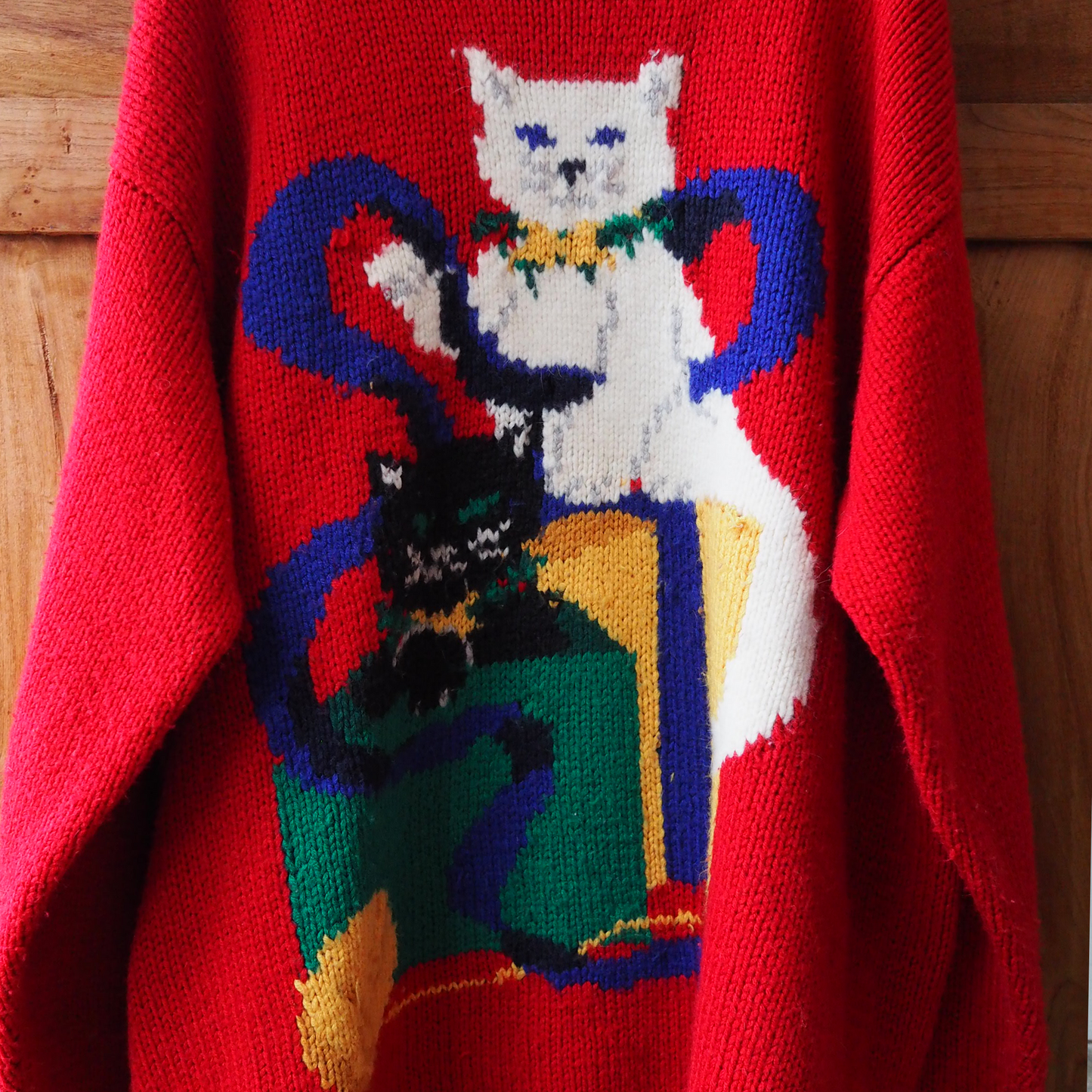 Cats and Presents Sweater * Ribbon / 90s