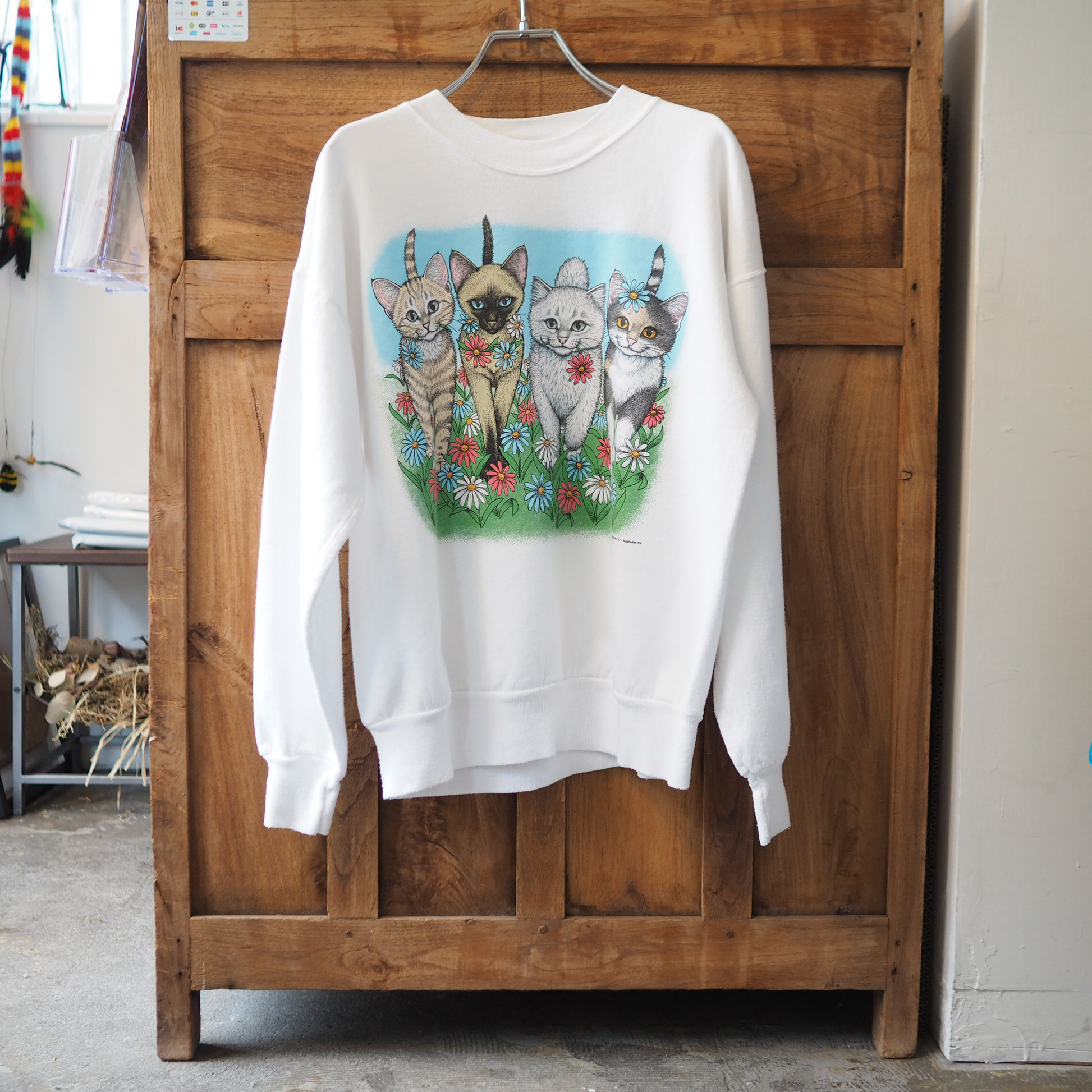90s 猫 スウェット 古着 レディース ヴィンテージ レトロ ハート 動物 90s 猫 スウェット 古着 レディース ヴィンテージ レトロ ハート
