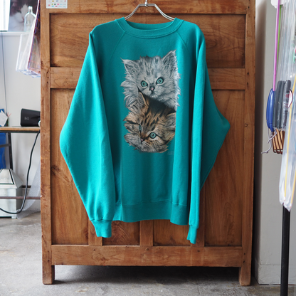 HEP CAT Kitten Brothers Portrait Sweat / 90s / Made in USA