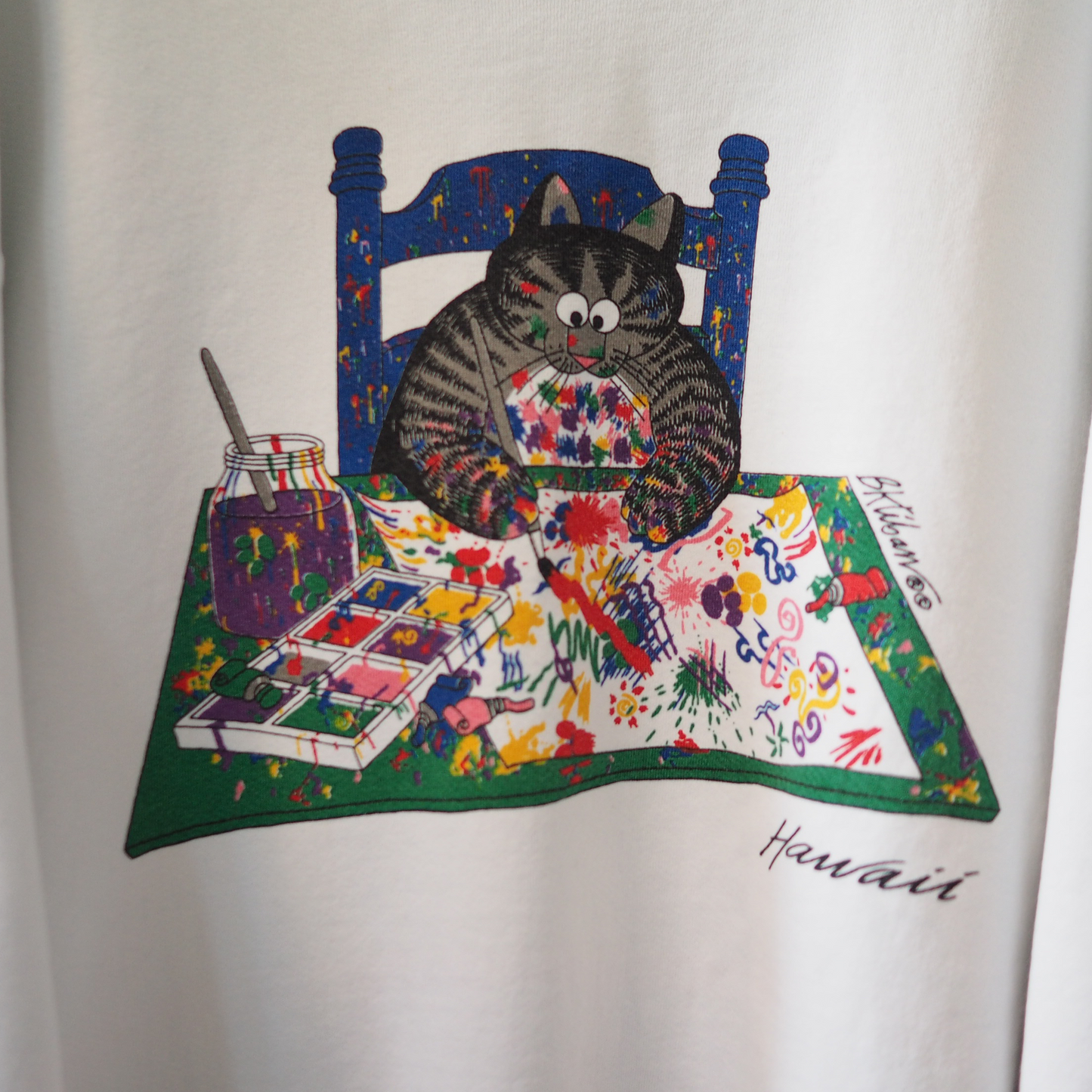 Painting Kliban Cat Sweatshirt / 90s / Made in USA