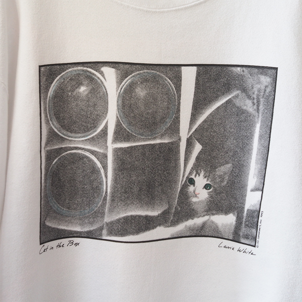 Cat in the Box Sweatshirt / 90s