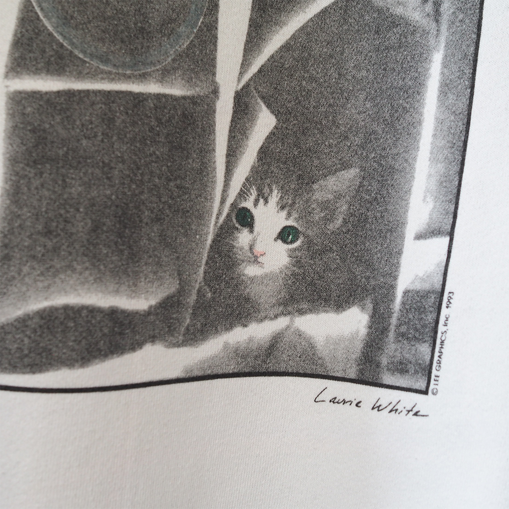 Cat in the Box Sweatshirt / 90s