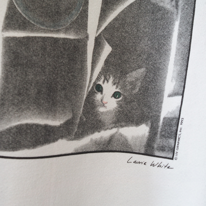 Cat in the Box Sweatshirt / 90s