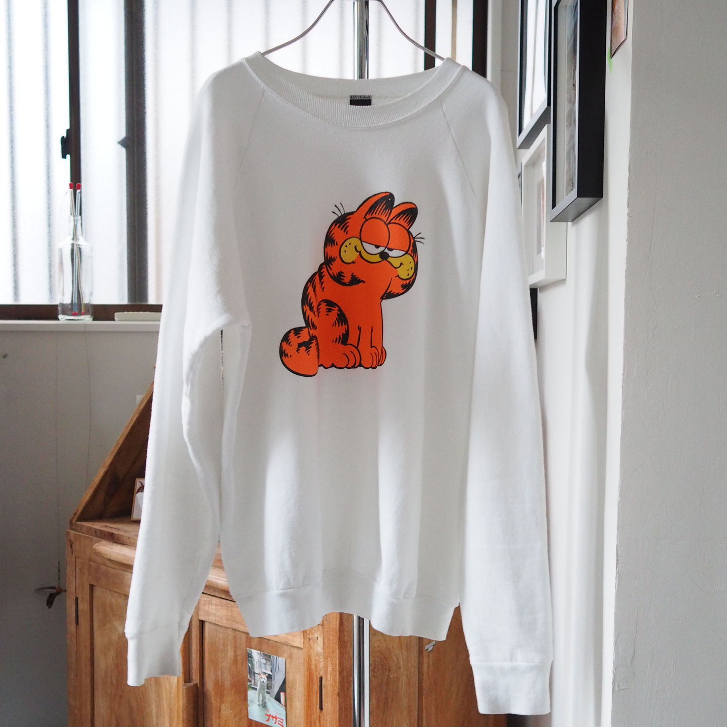 Lazy Face Garfield Sweat / 80s / Made in USA