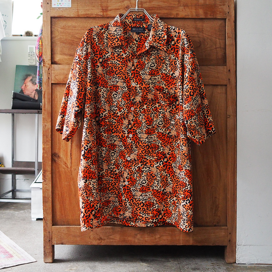 Leopard Button-Up Shirt / 90s~