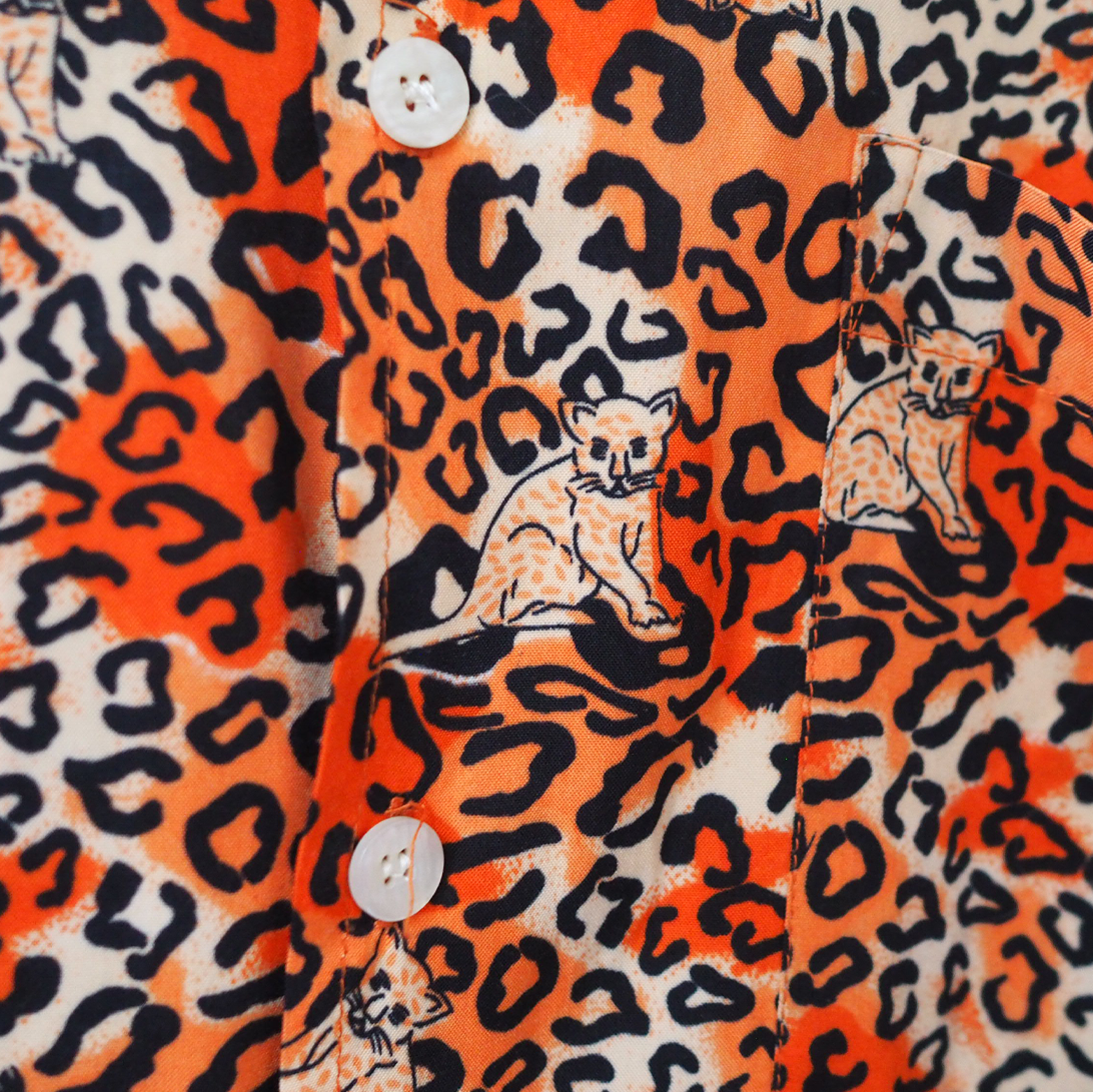 Leopard Button-Up Shirt / 90s~