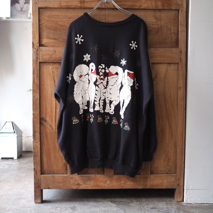 Linda Lori Xmas Sweat / 80s / Made in USA