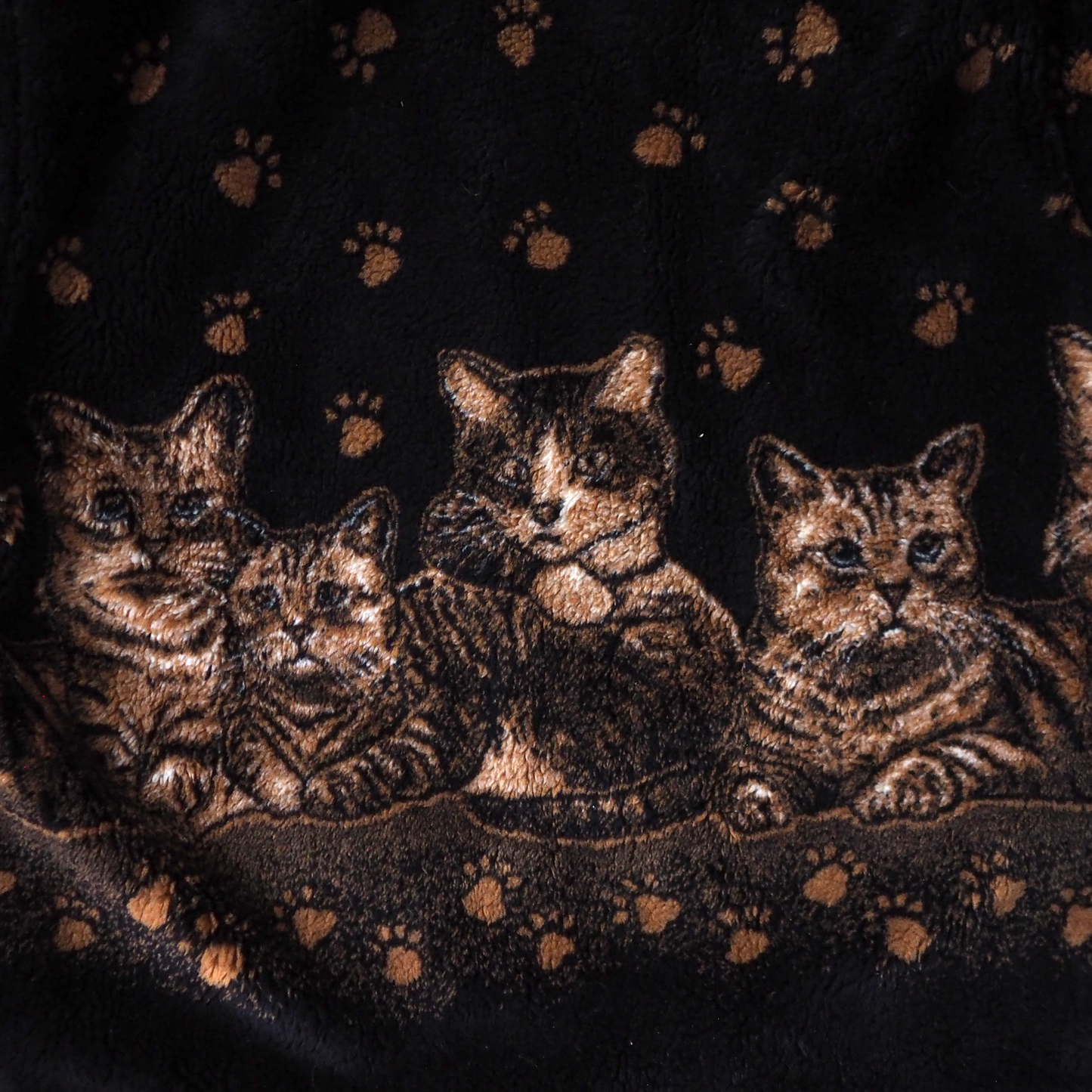 Mazmania All-Over Paws Prints & Cats Fleece Jacket / 90s / Made in USA