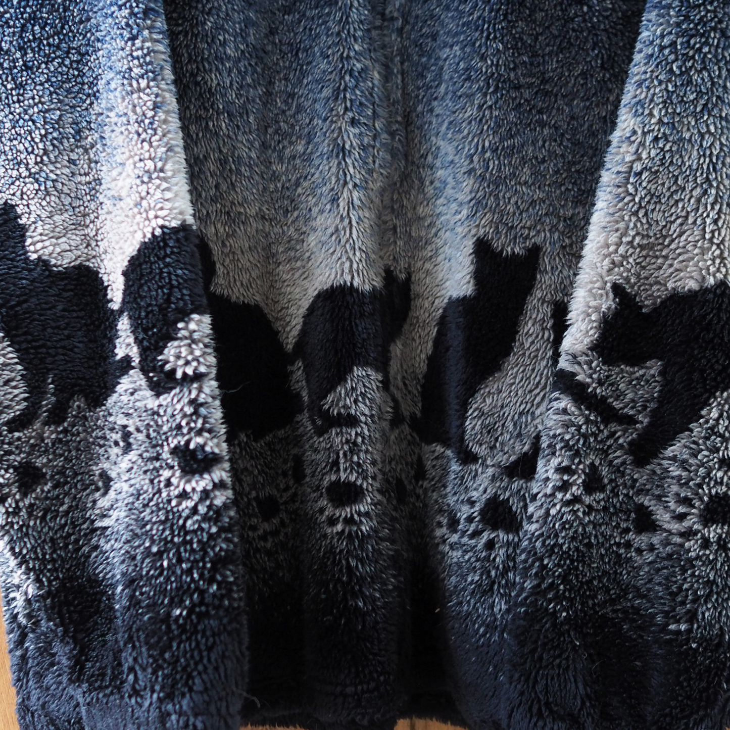 Mazmania Black Cats and Paws Fleece Jacket / 90s / Made in USA