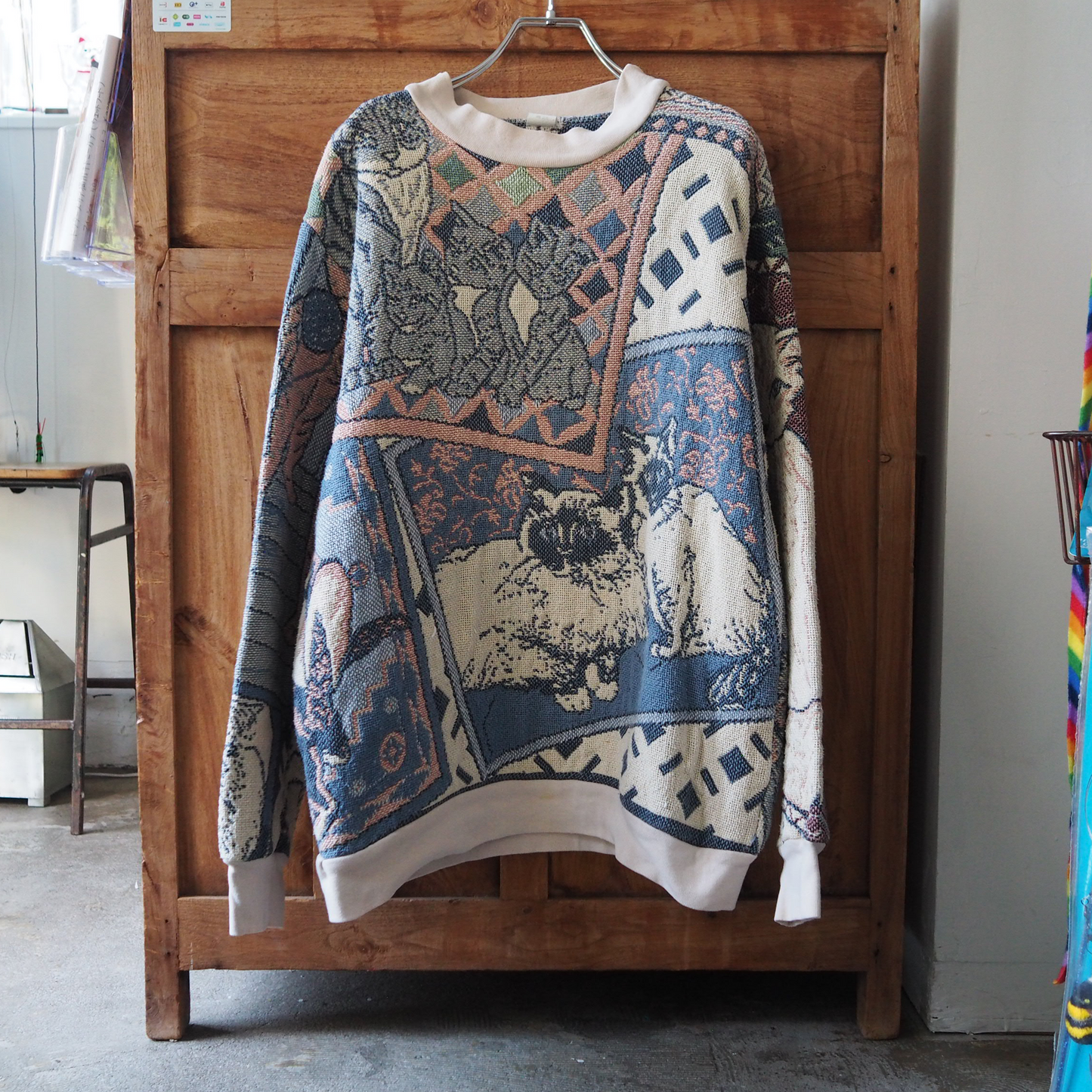 Cat Memories Sweater / Sugar Street Weavers / 90s