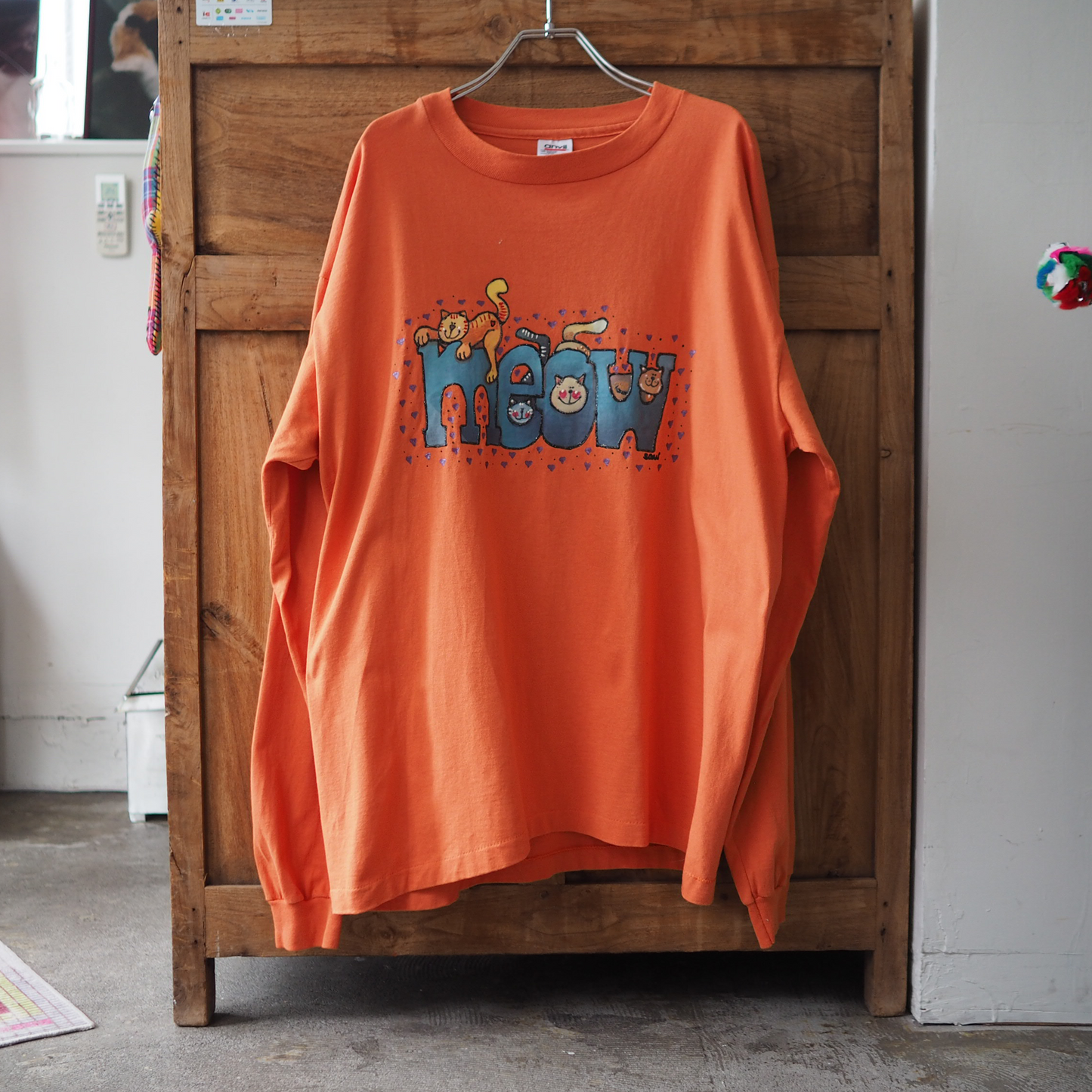 MEOW Long-Sleeve Tee / 90s / Made in USA