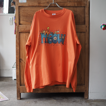 MEOW Long-Sleeve Tee / 90s / Made in USA