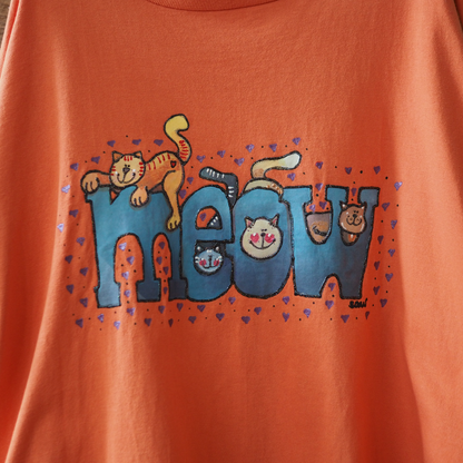 MEOW Long-Sleeve Tee / 90s / Made in USA