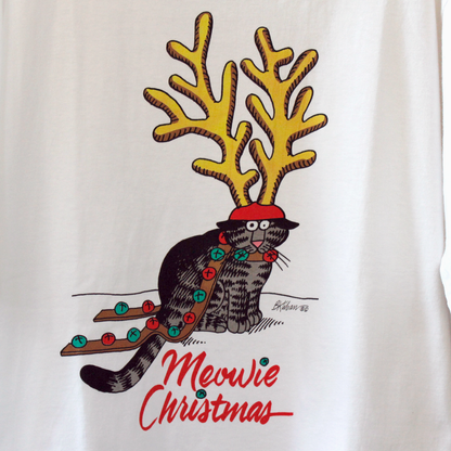 Meowie Christmas Tee / 90s / Made in USA