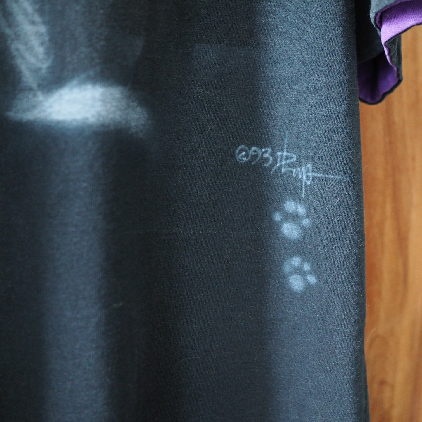Midnight Patrol Cat Ringer Tee / 90s / Made in USA