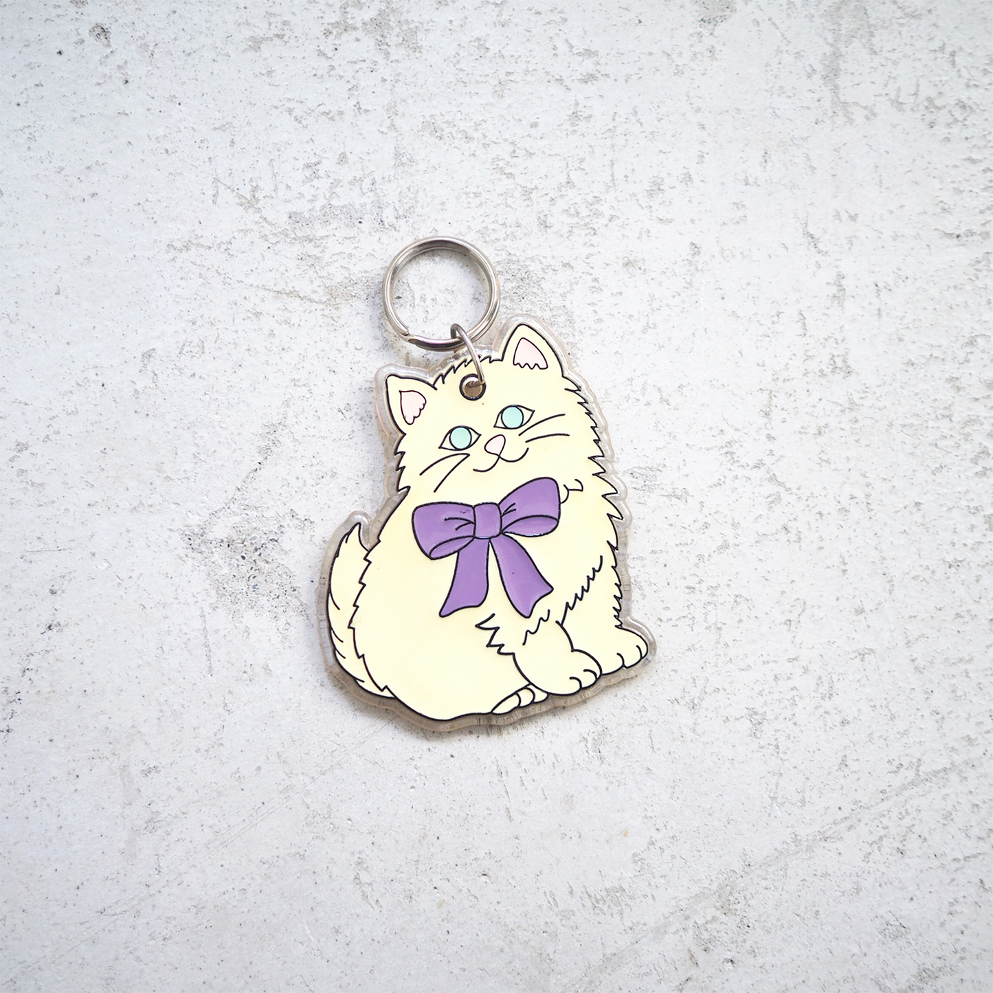 Fluffy Cat Mirror Key Chain