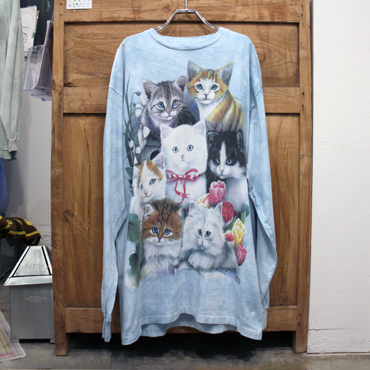 The Mountain All-Over Cats Long-Sleeve Tee / 00s-