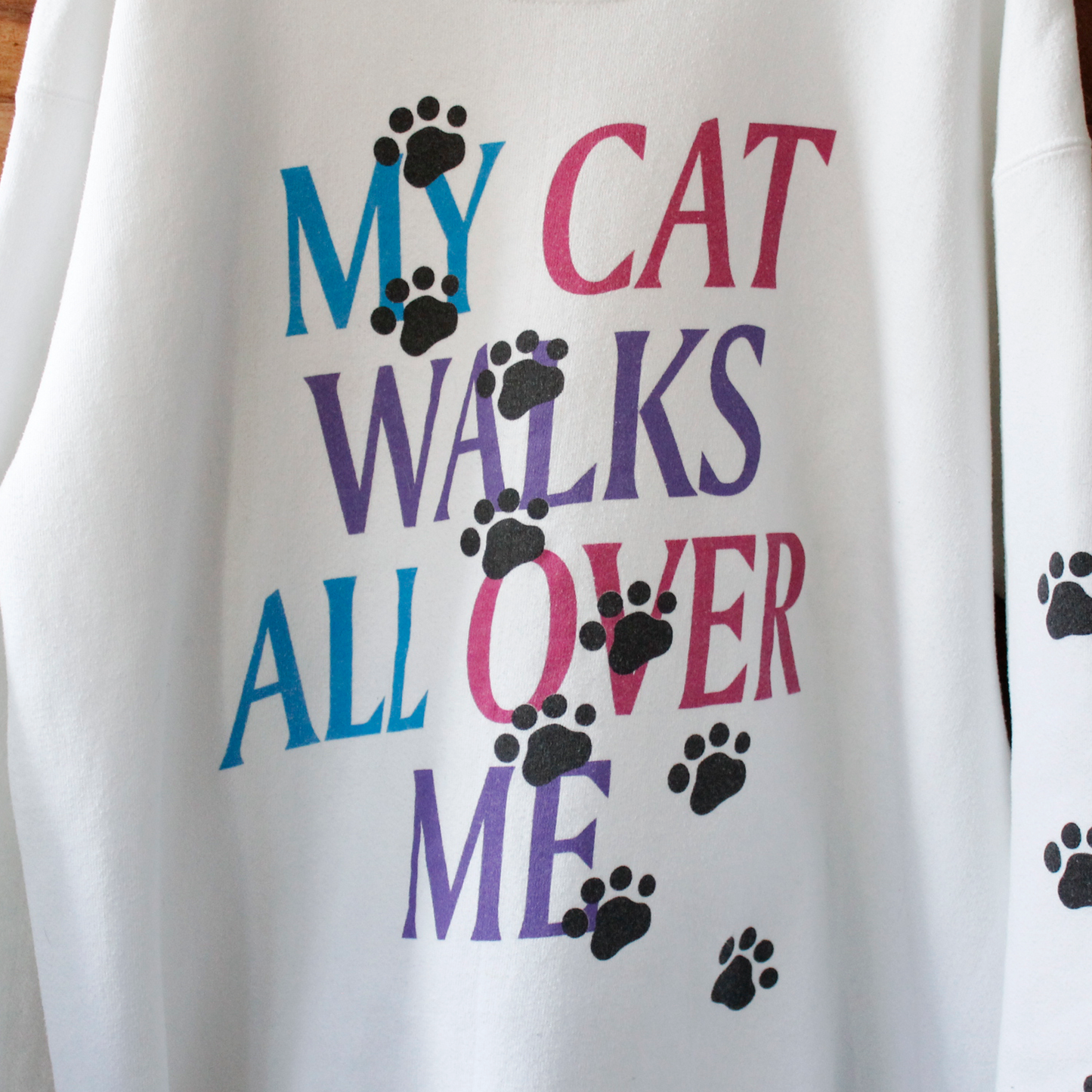 My Cat Walks All Over Me Sweat / 90s / Made in USA