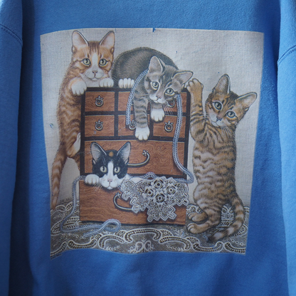 Naughty Cats Sweatshirt / 90s / Made in USA