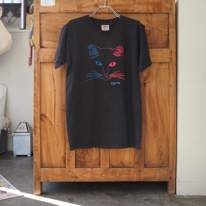 Neon Cat Tee / 90s / Made in USA