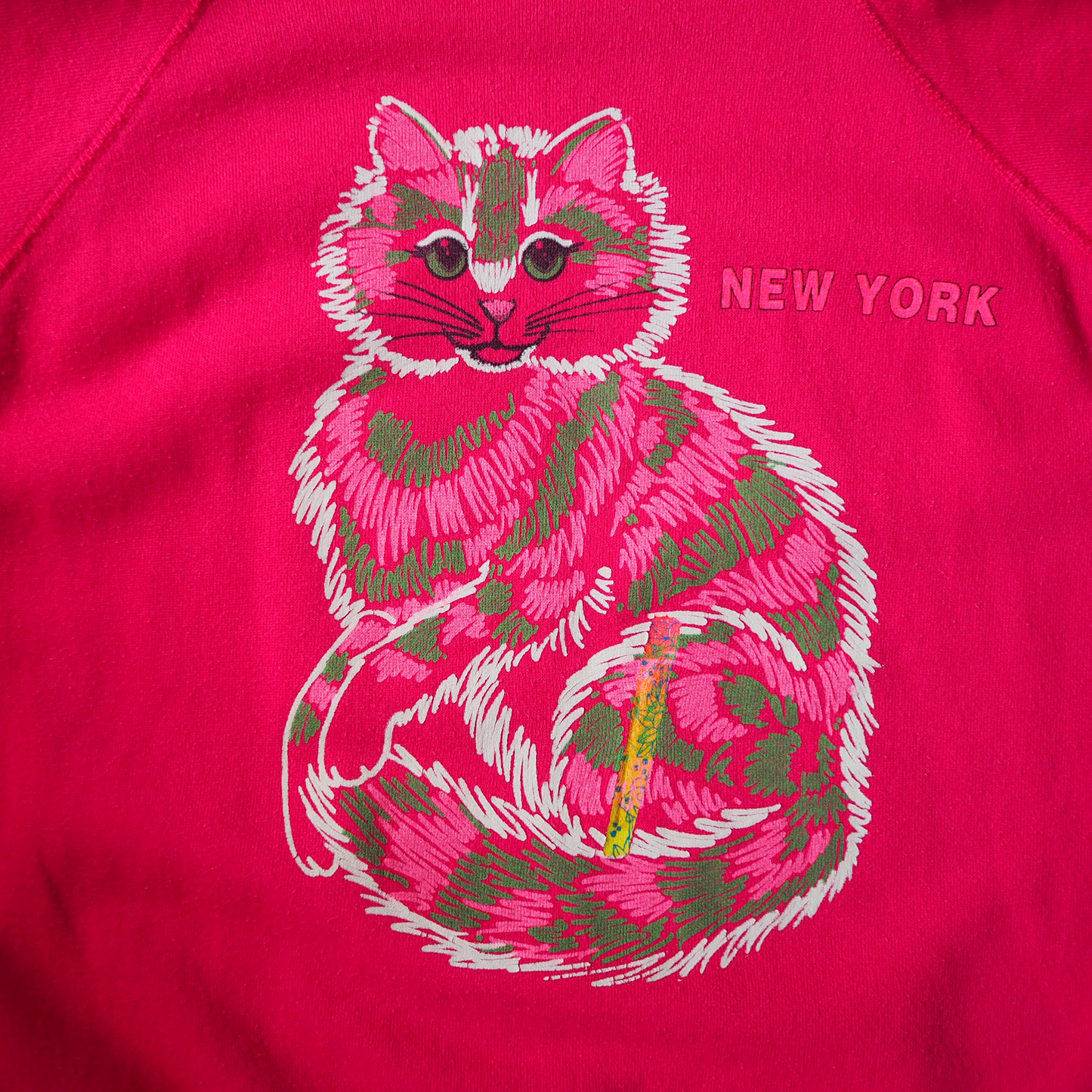 Trippy Cat New York Sweat / 80s- / Made in USA