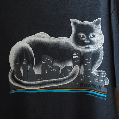 Odd Eye Cat New York Tee / 80s / Made in USA