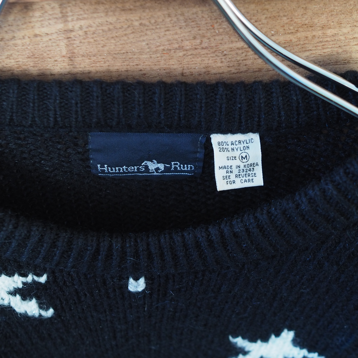 Two Cats Under the Stars Knit Sweater / 90s-