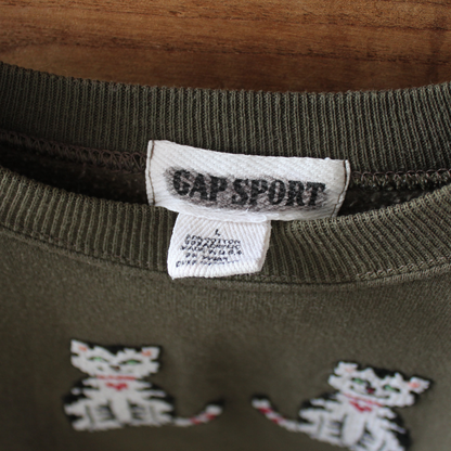 Old Gap Cats Sweat / 80s / Made in USA