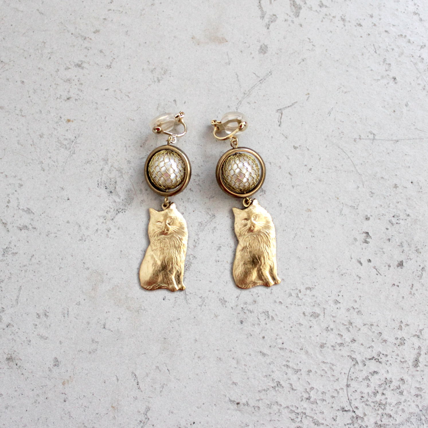 Cat Planet Earring - 惑星とネコ イヤリング - Laco-nya（ラコニャ
