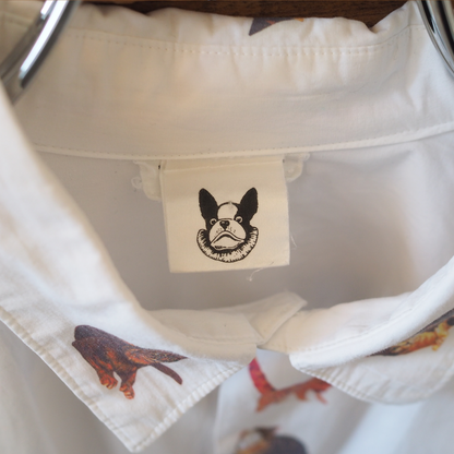 Cat Print Shirt / 80s / Made in USA