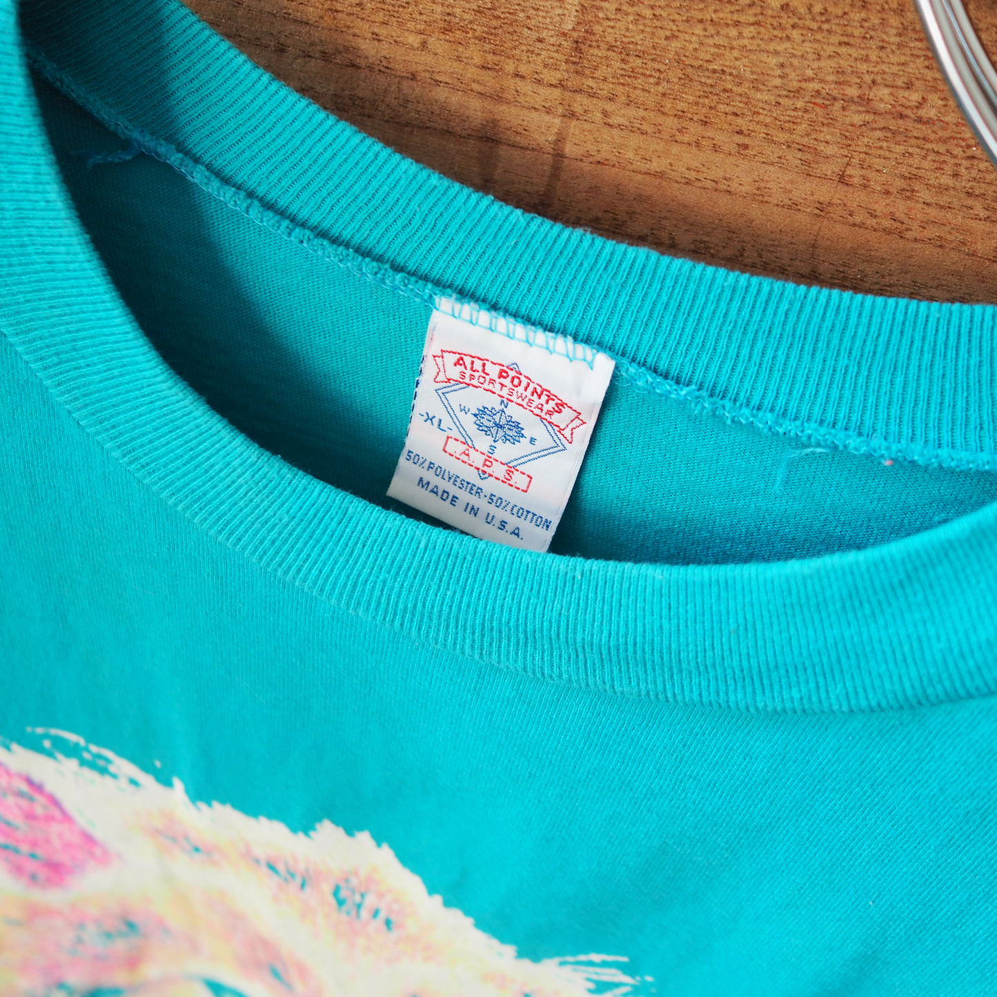 Psychedelic Cat Tee / 80s- / Made in USA