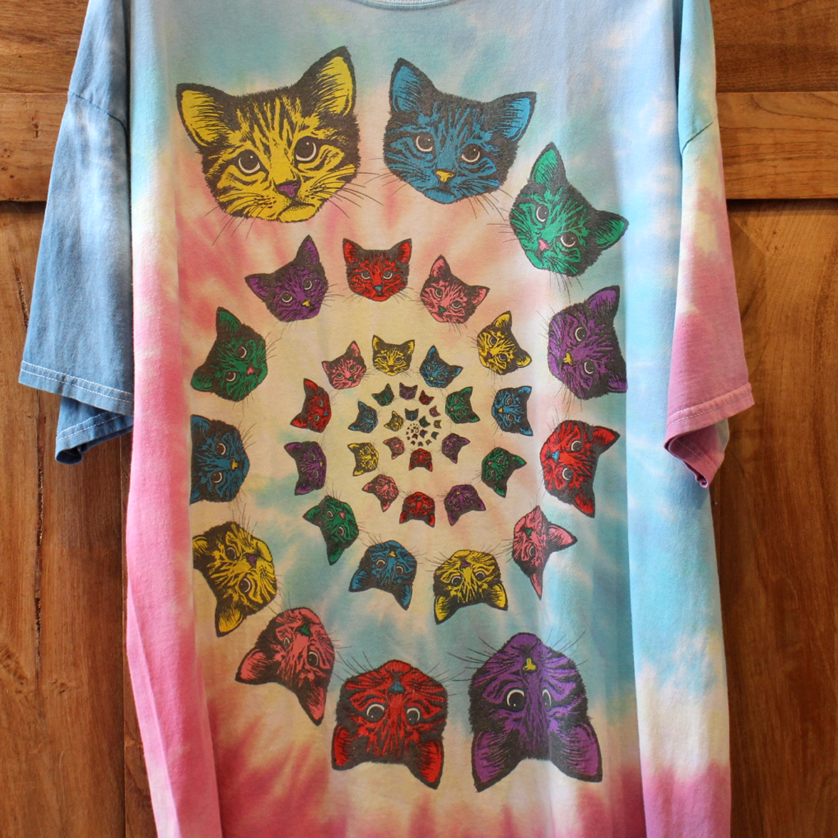 Tie-dyed Cats Psychedelic Tee